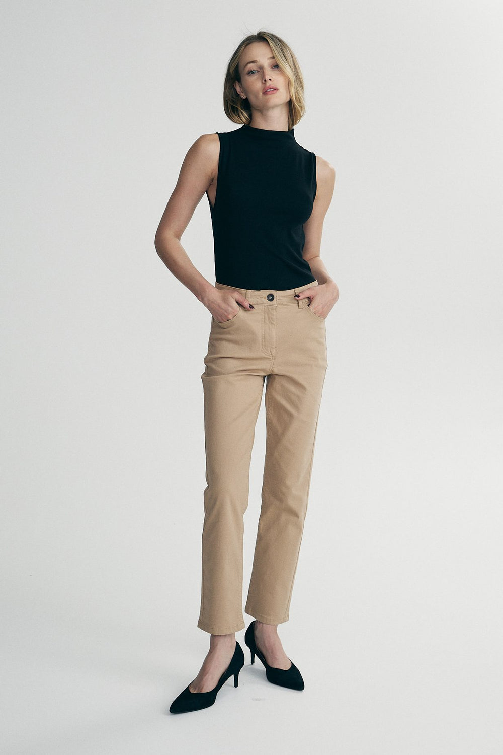 High waist crop pants