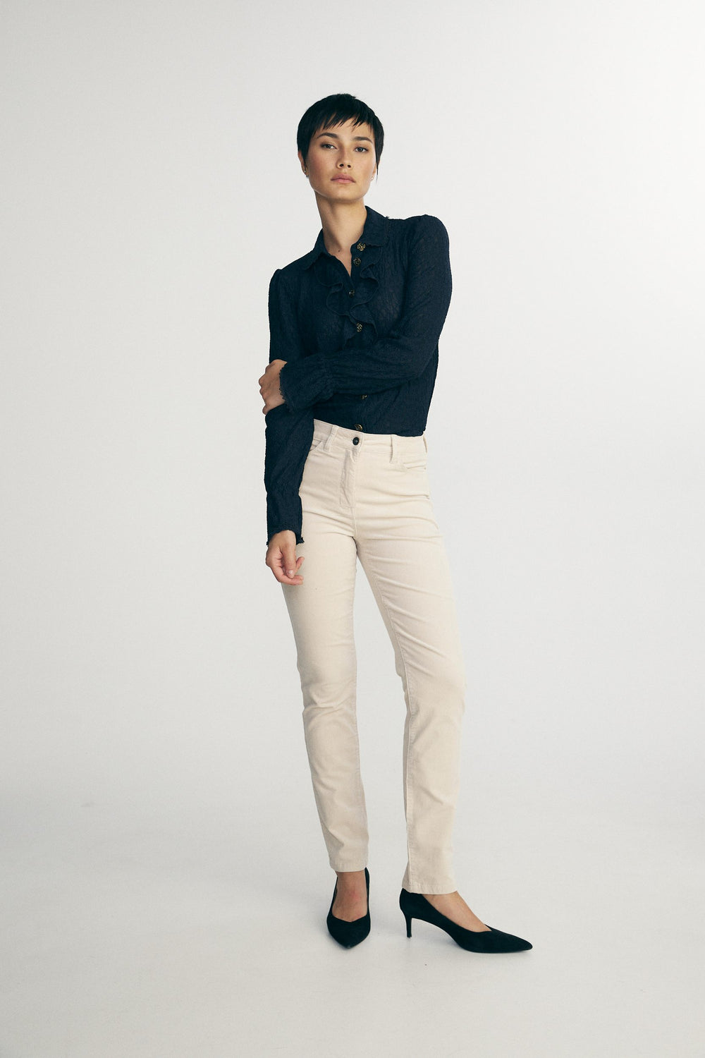 Cropped corduroy pants
