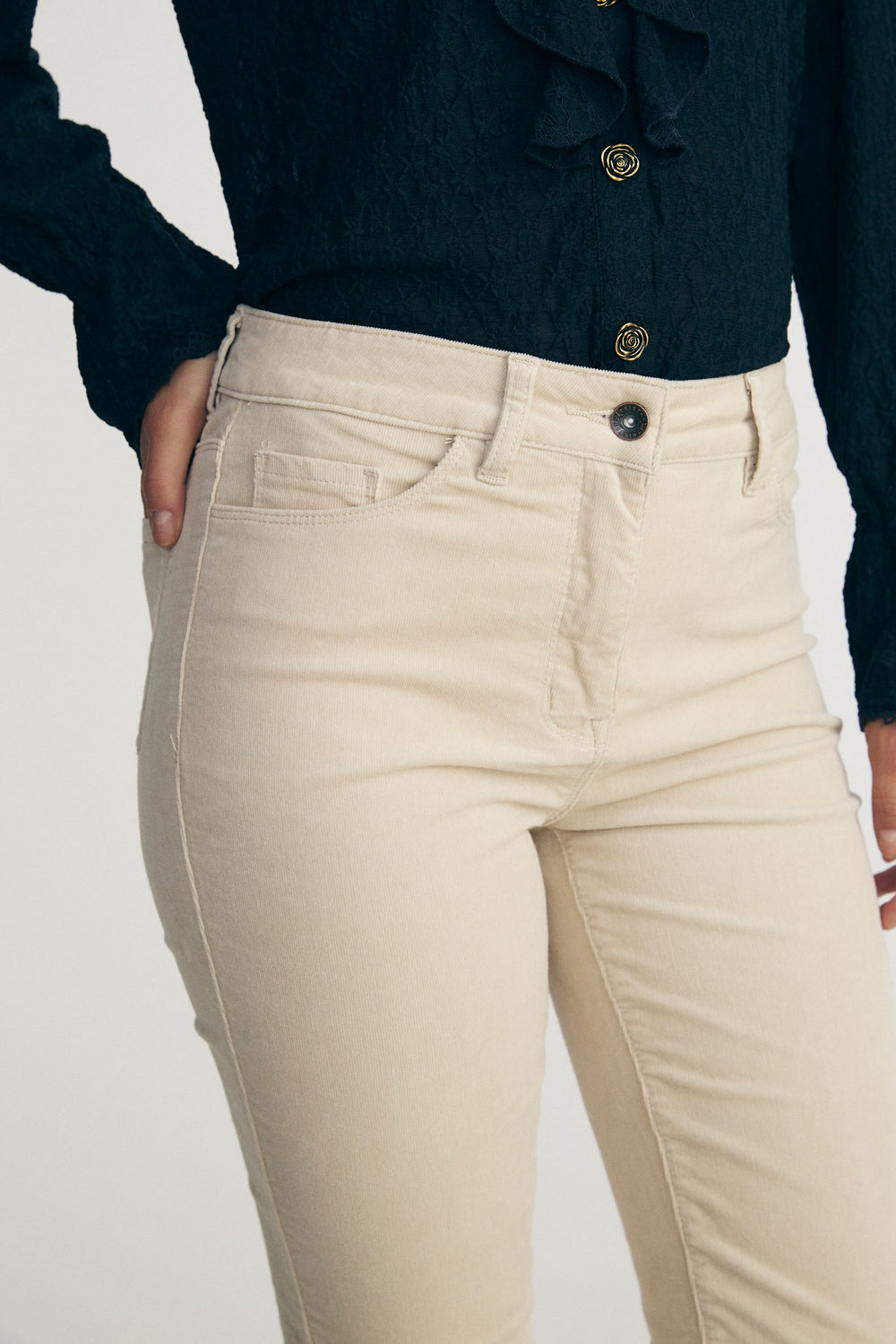 Cropped corduroy pants