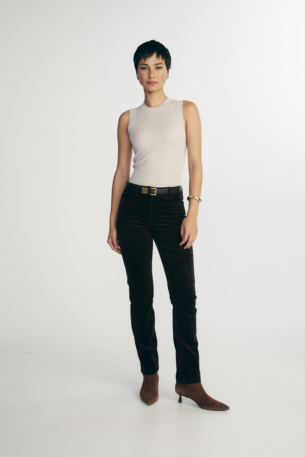 Cropped corduroy pants