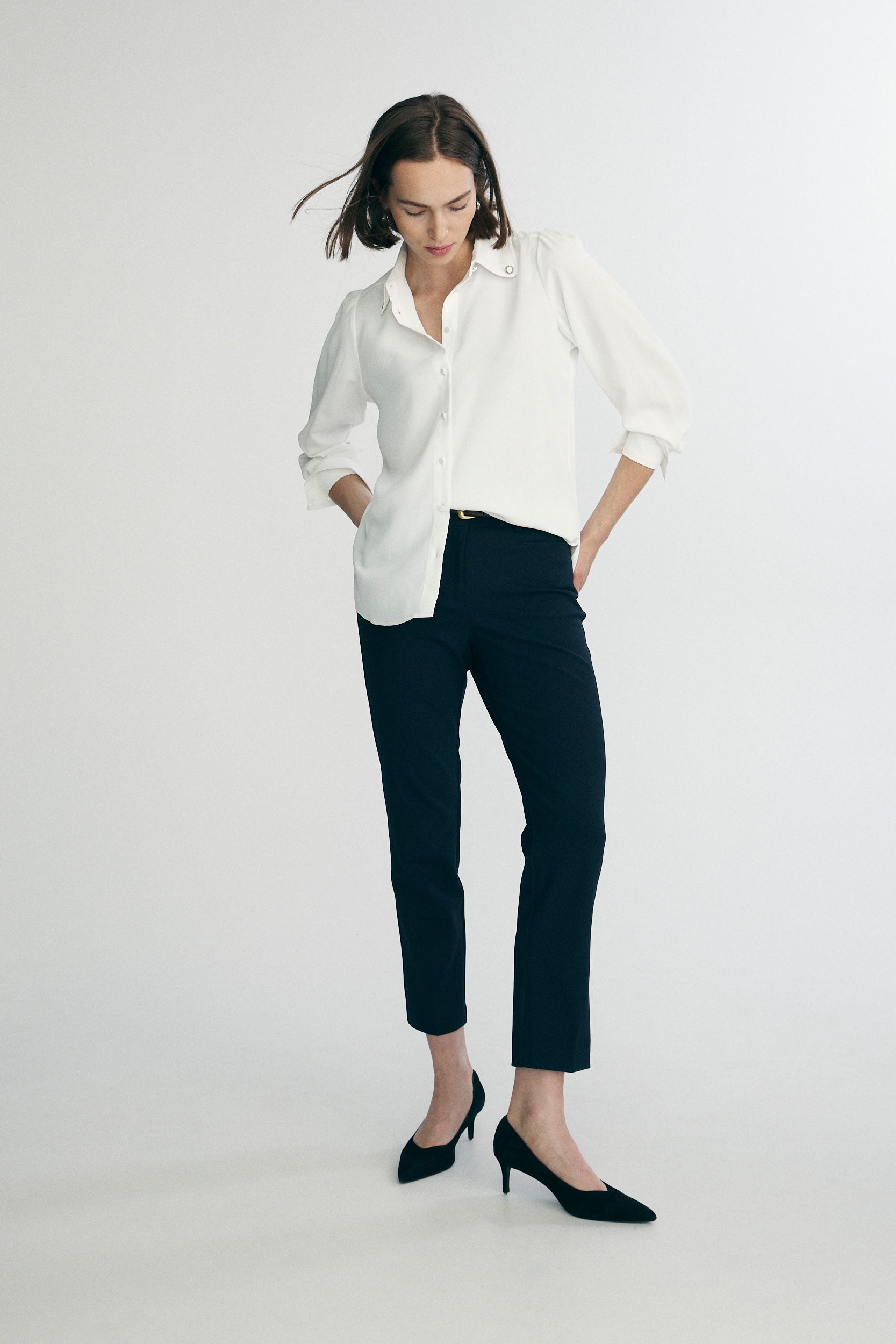 Pantalon droit écourté