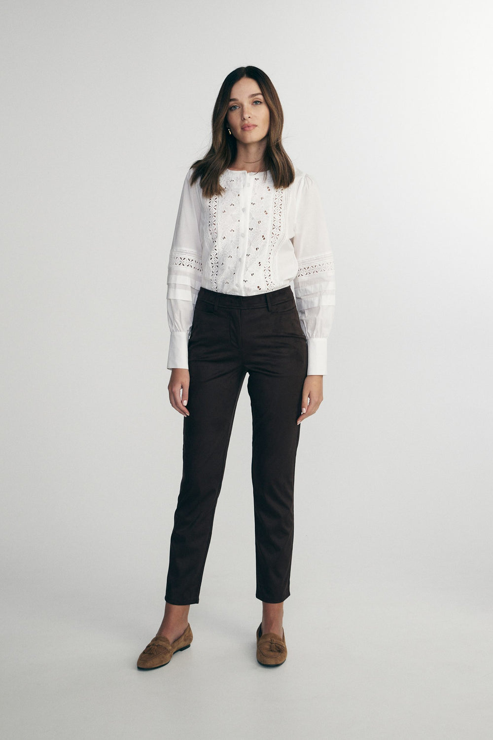 Faux suede pants