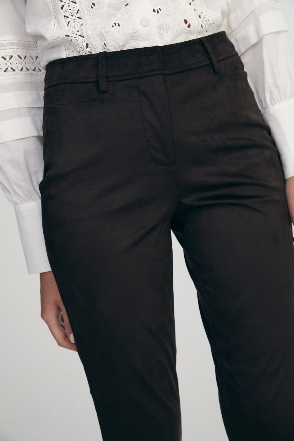 Faux suede pants