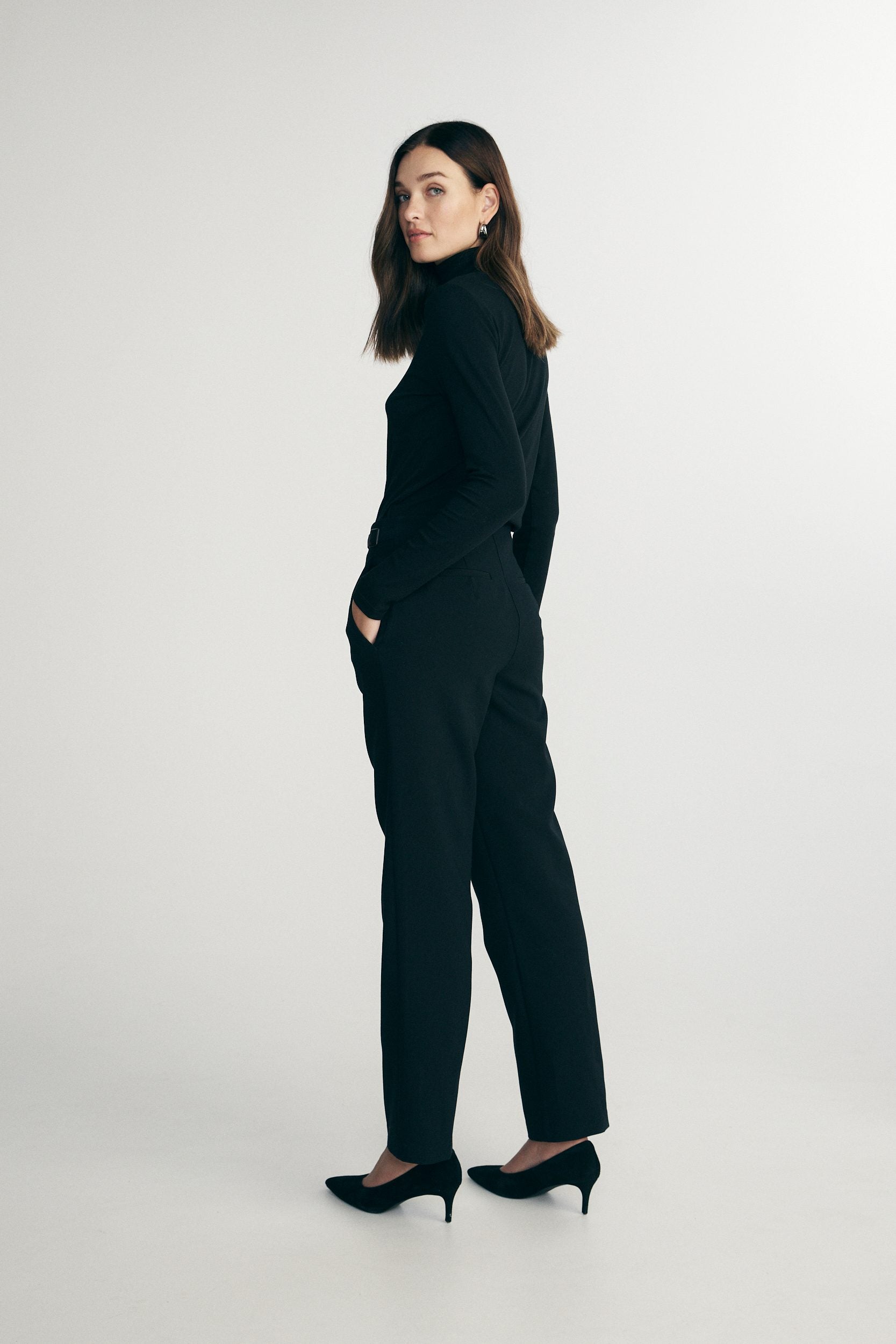 High waist pant with side tabs