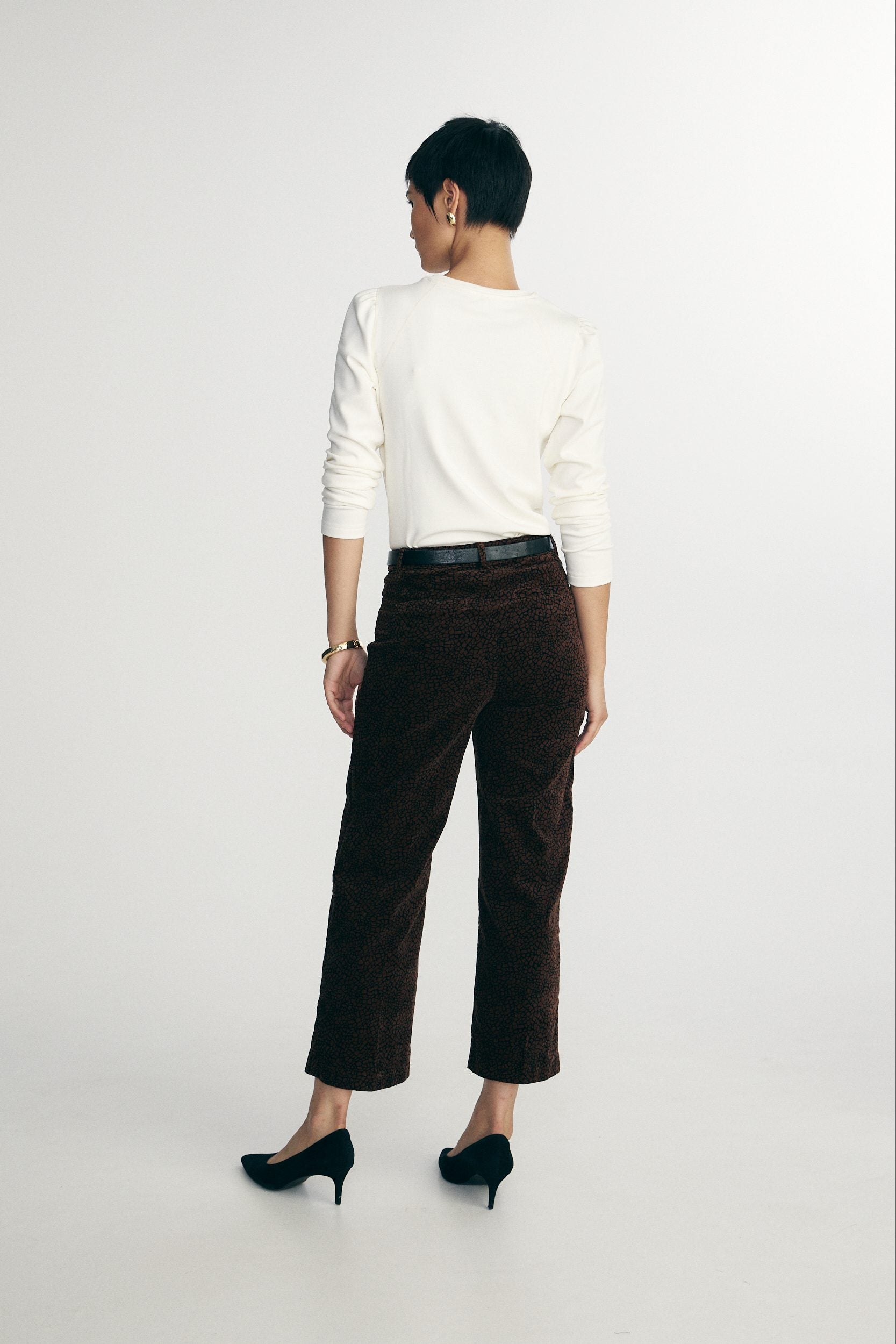 Printed velvet pants