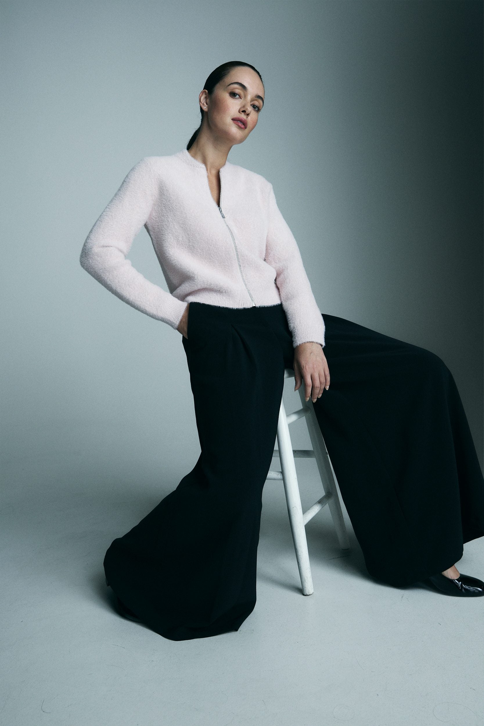 Pantalon large à plis