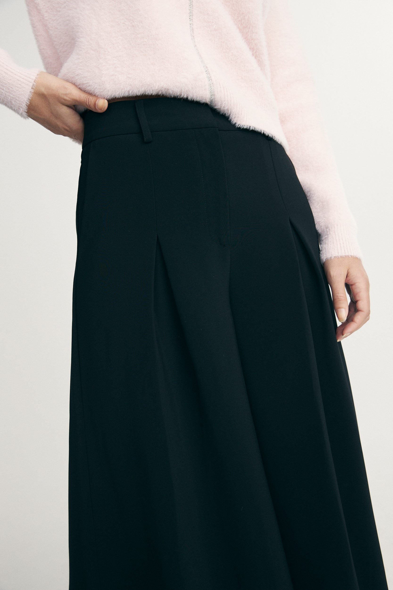 Pleated wide-leg pants