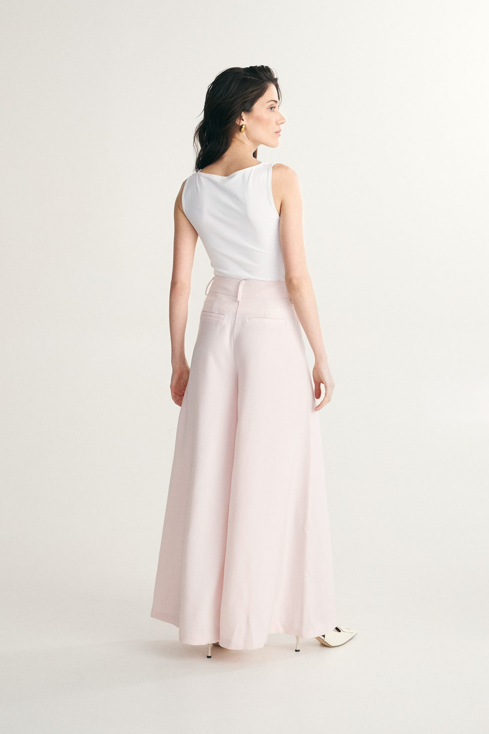 High waist extra wide leg fluid pant