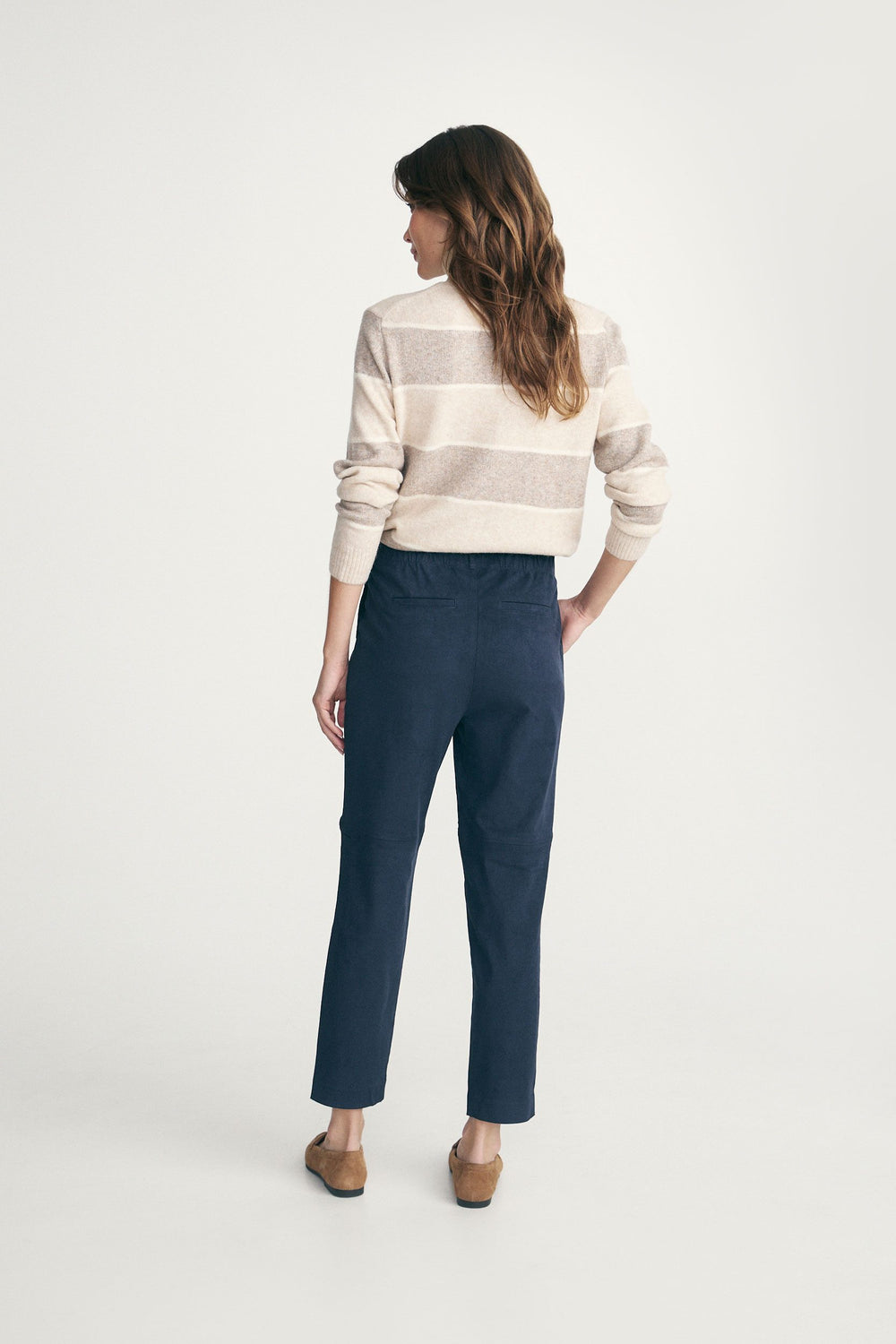 Pantalon en faux suède décontracté