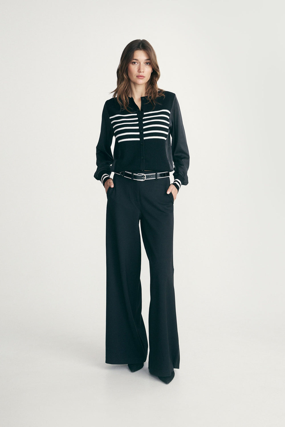 Pantalon avec bandes de satin