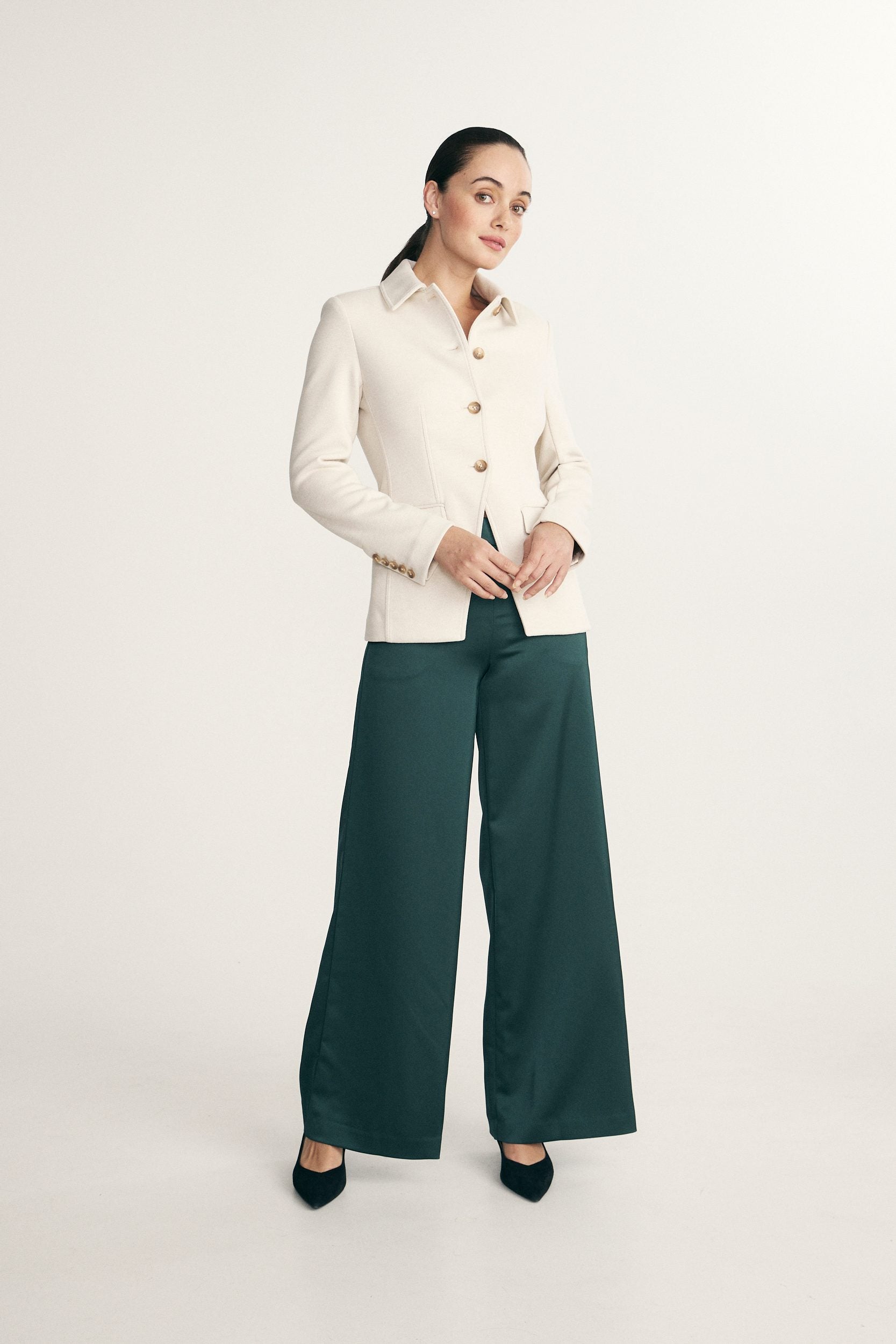 Wide leg satin pants