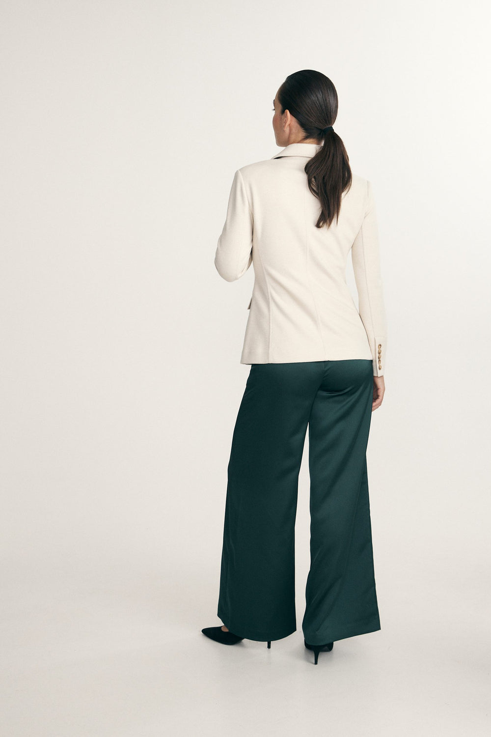 Wide leg satin pants