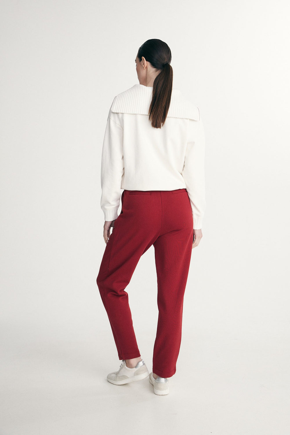 High waist pants with front pleats