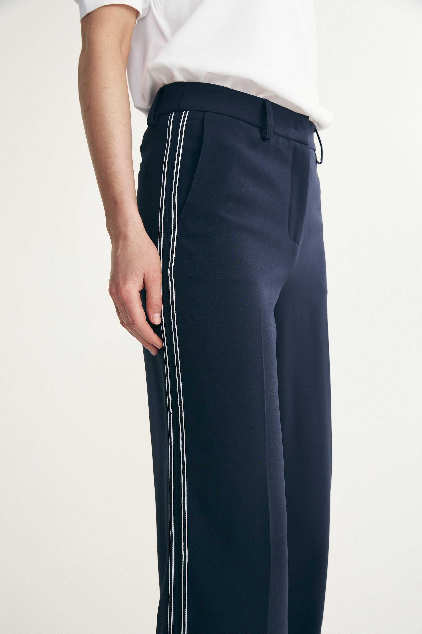 Pantalon taille haute avec ruban