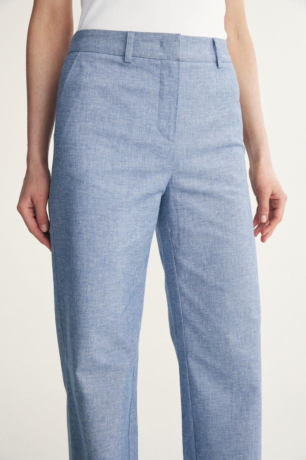 Pantalon en lin à dos élastique