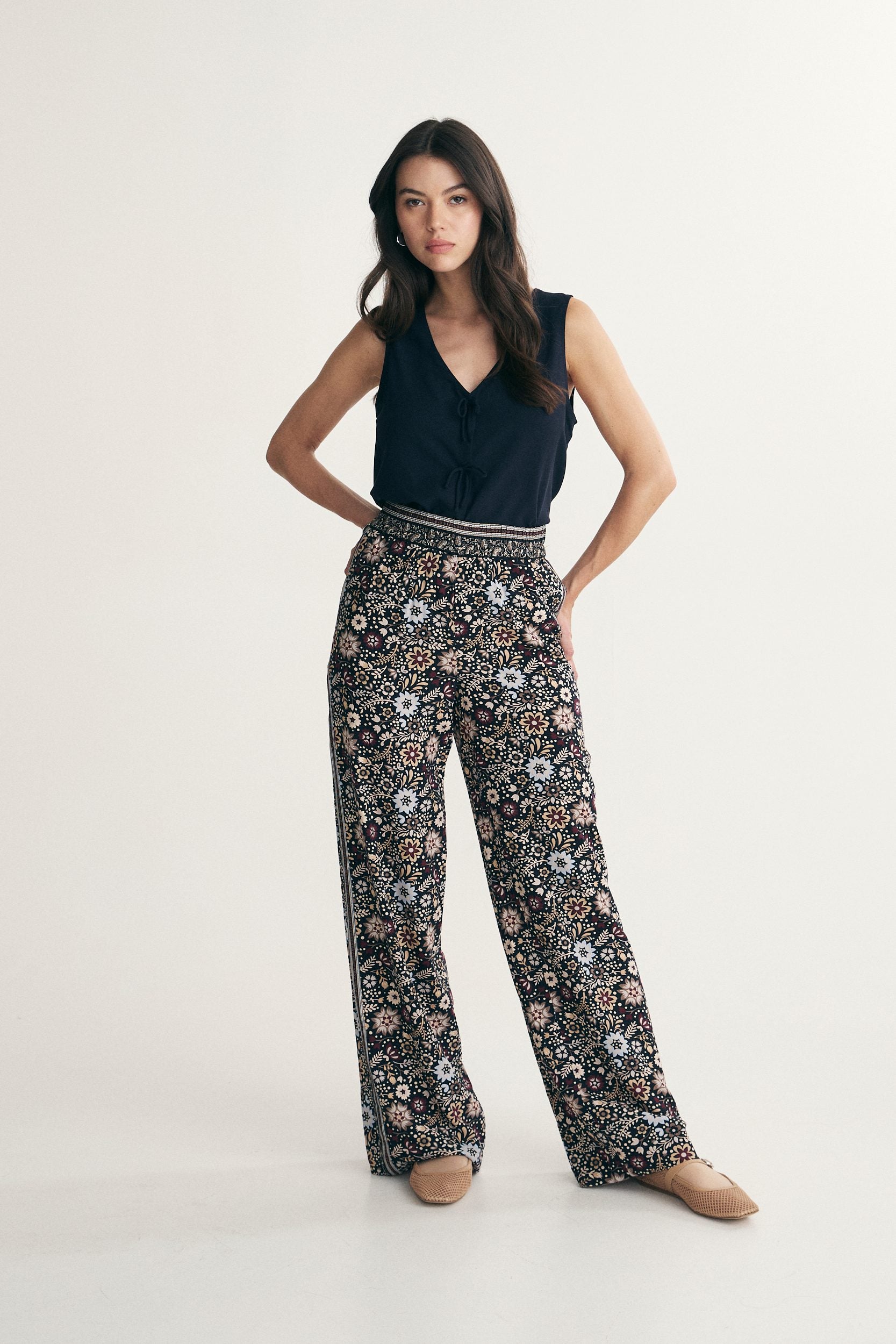 Floral print fluid pant