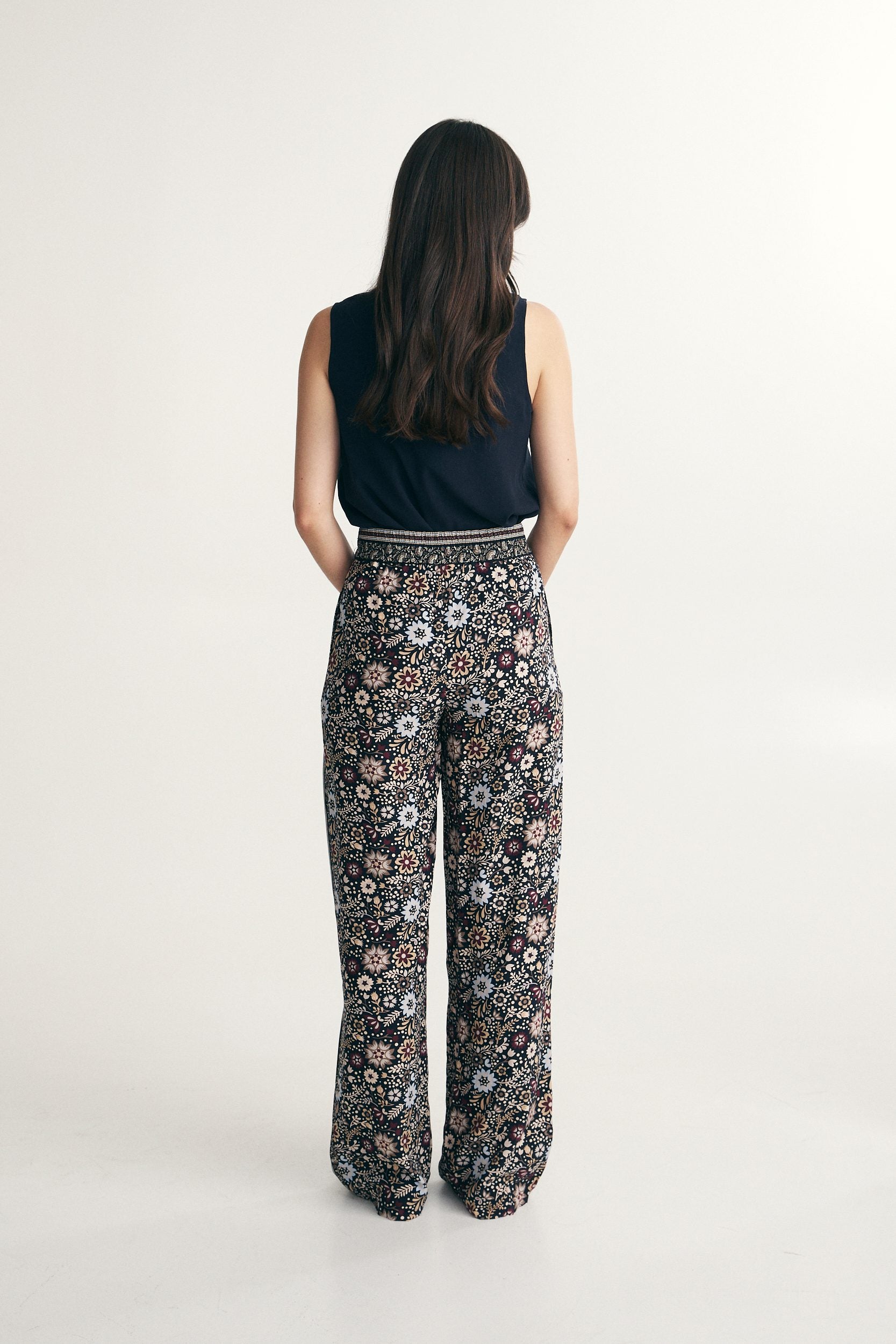 Floral print fluid pant