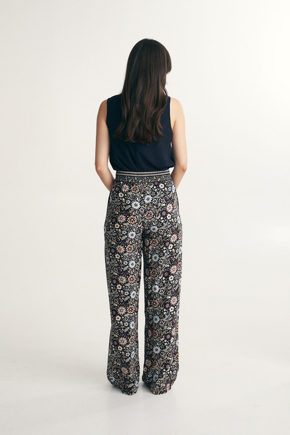 Floral print fluid pant