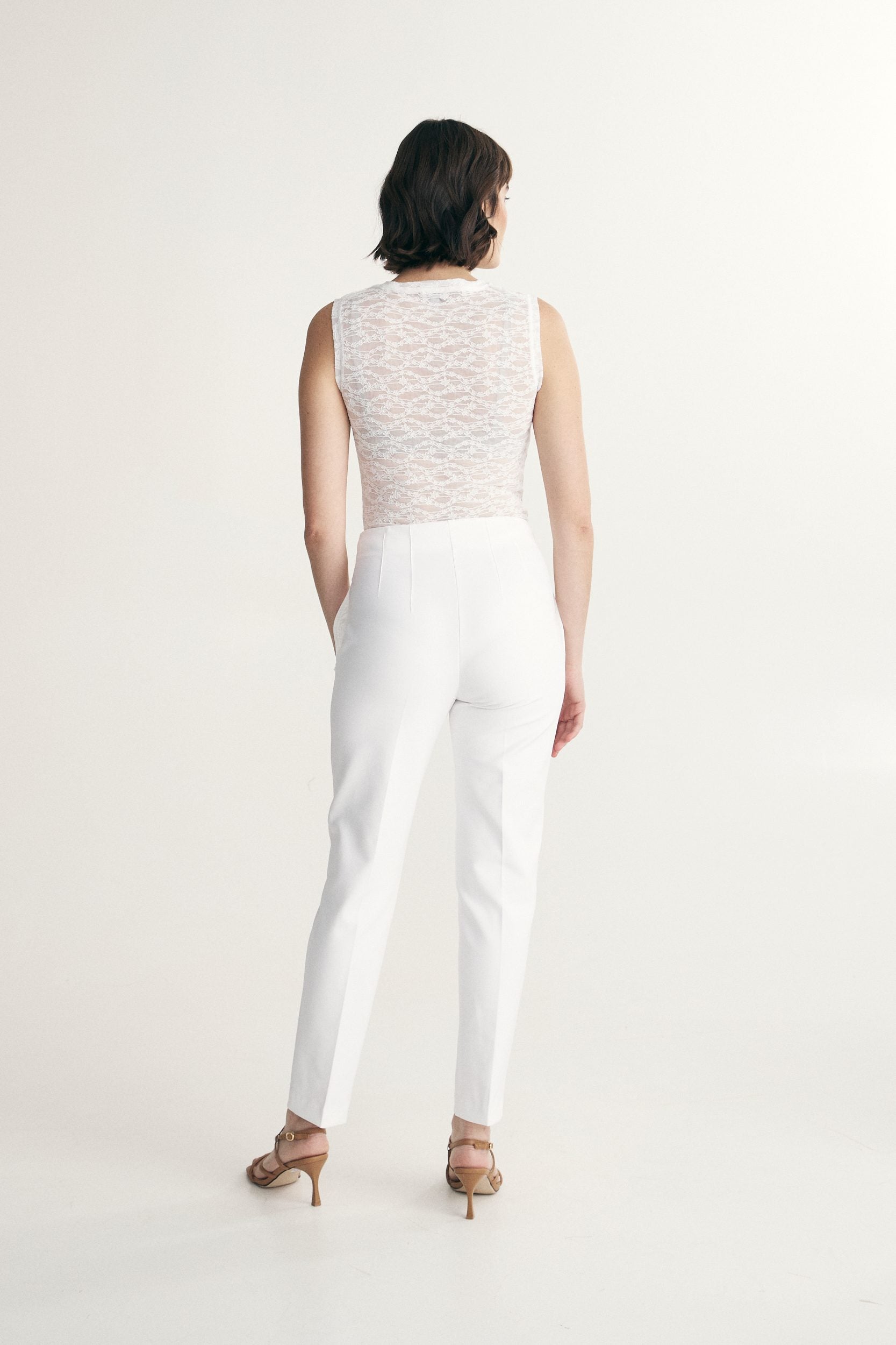 Pantalon taille haute à pinces