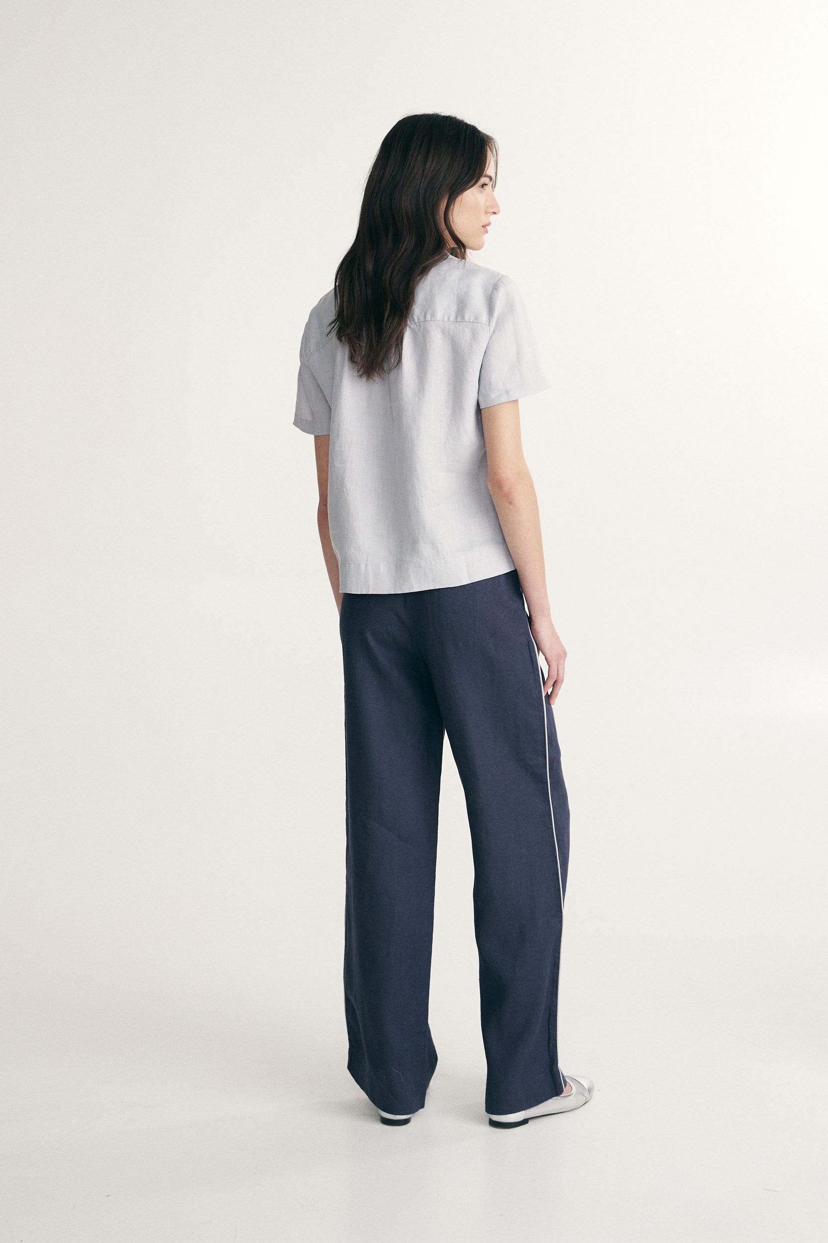 Pantalon en lin avec élastique