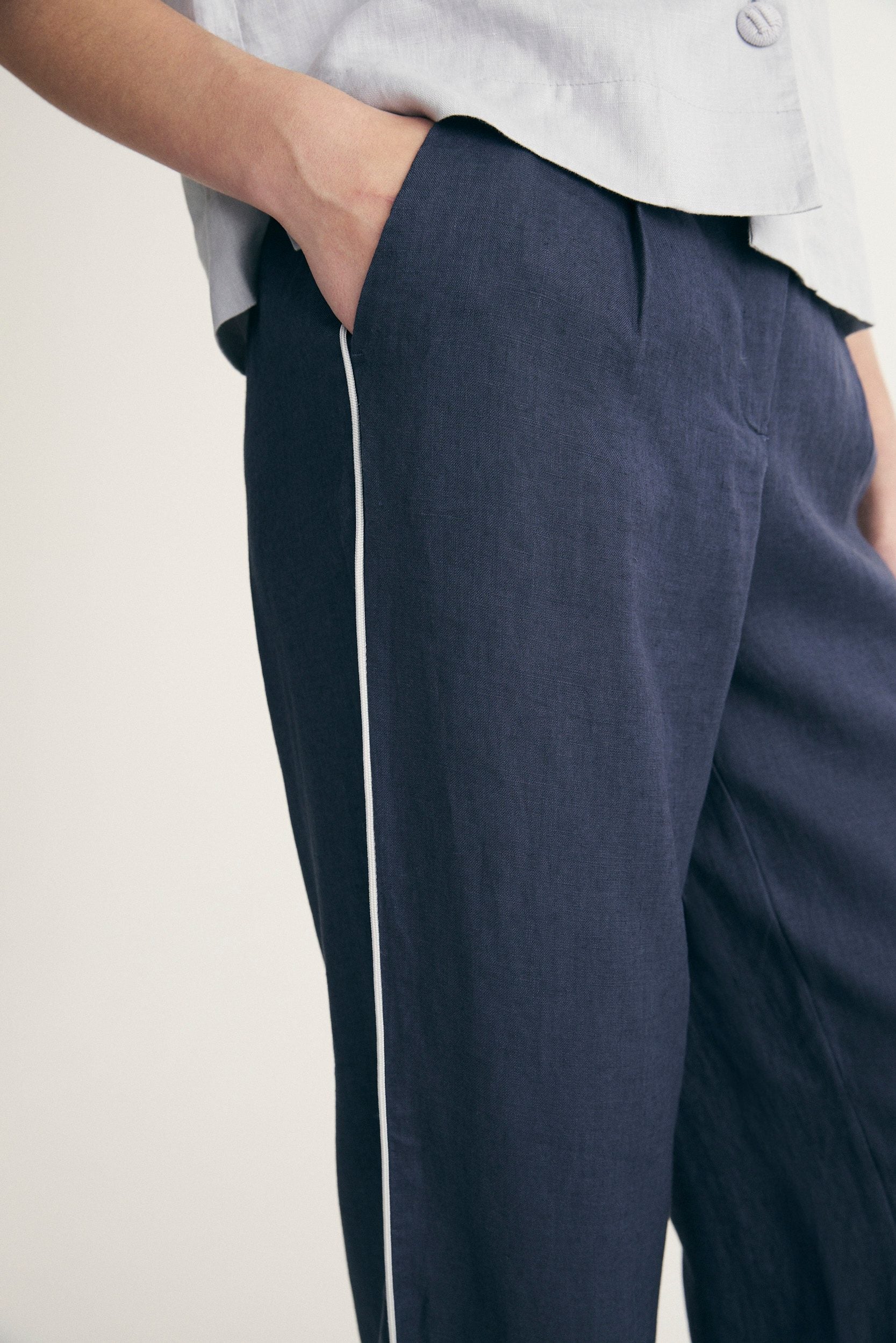 Pantalon en lin avec élastique