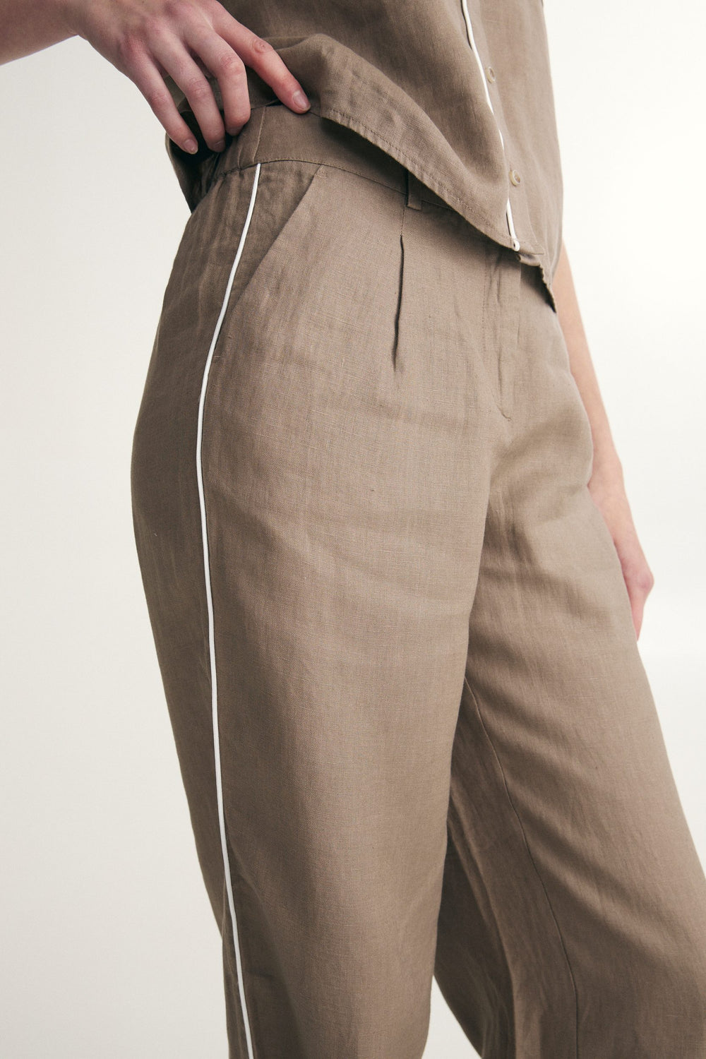 Pantalon en lin avec élastique