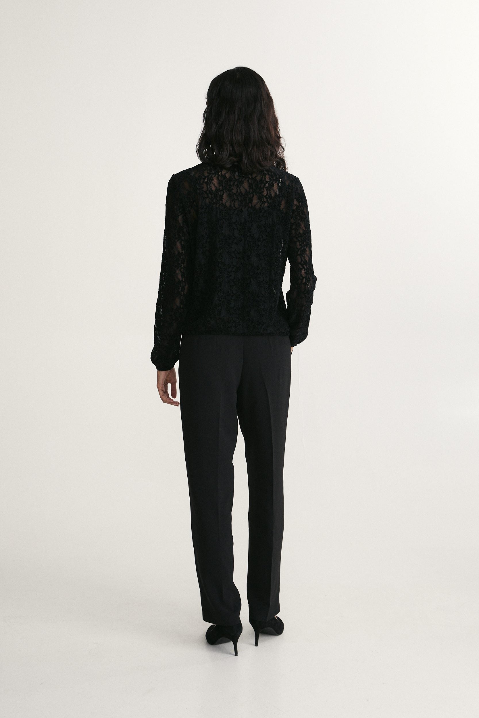 High waist wide leg fluid pant