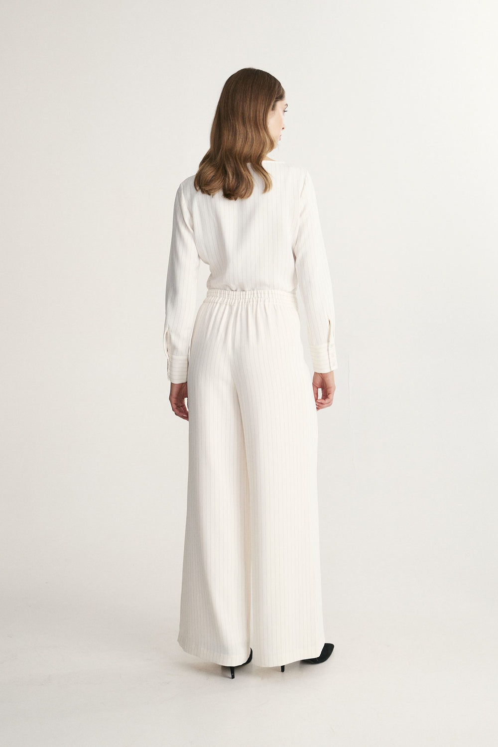 Striped wide-leg pants