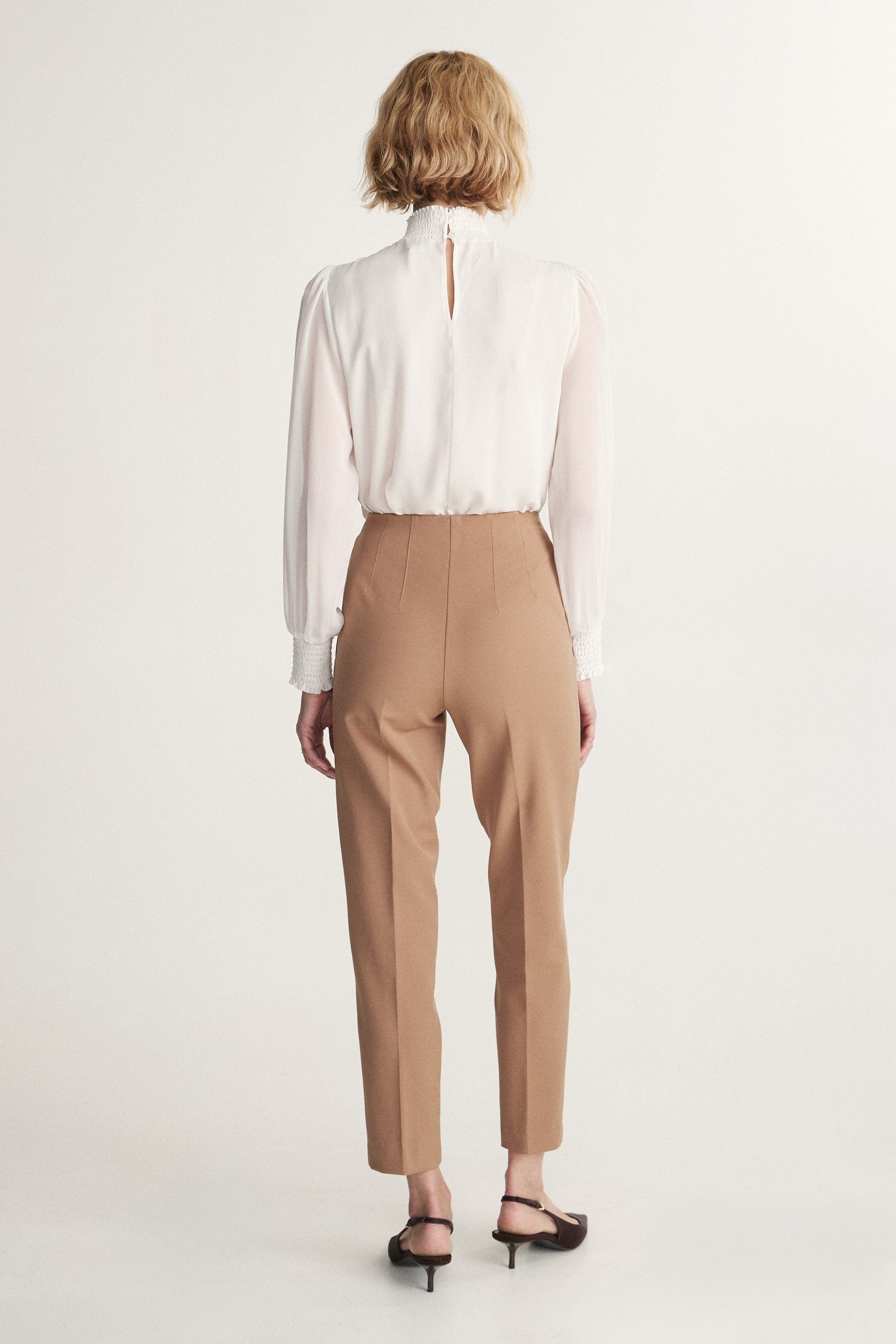 Pantalon taille haute à pinces
