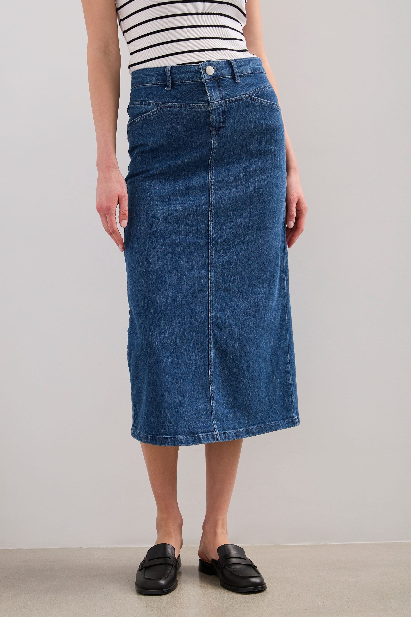 Jupe longue denim avec fente