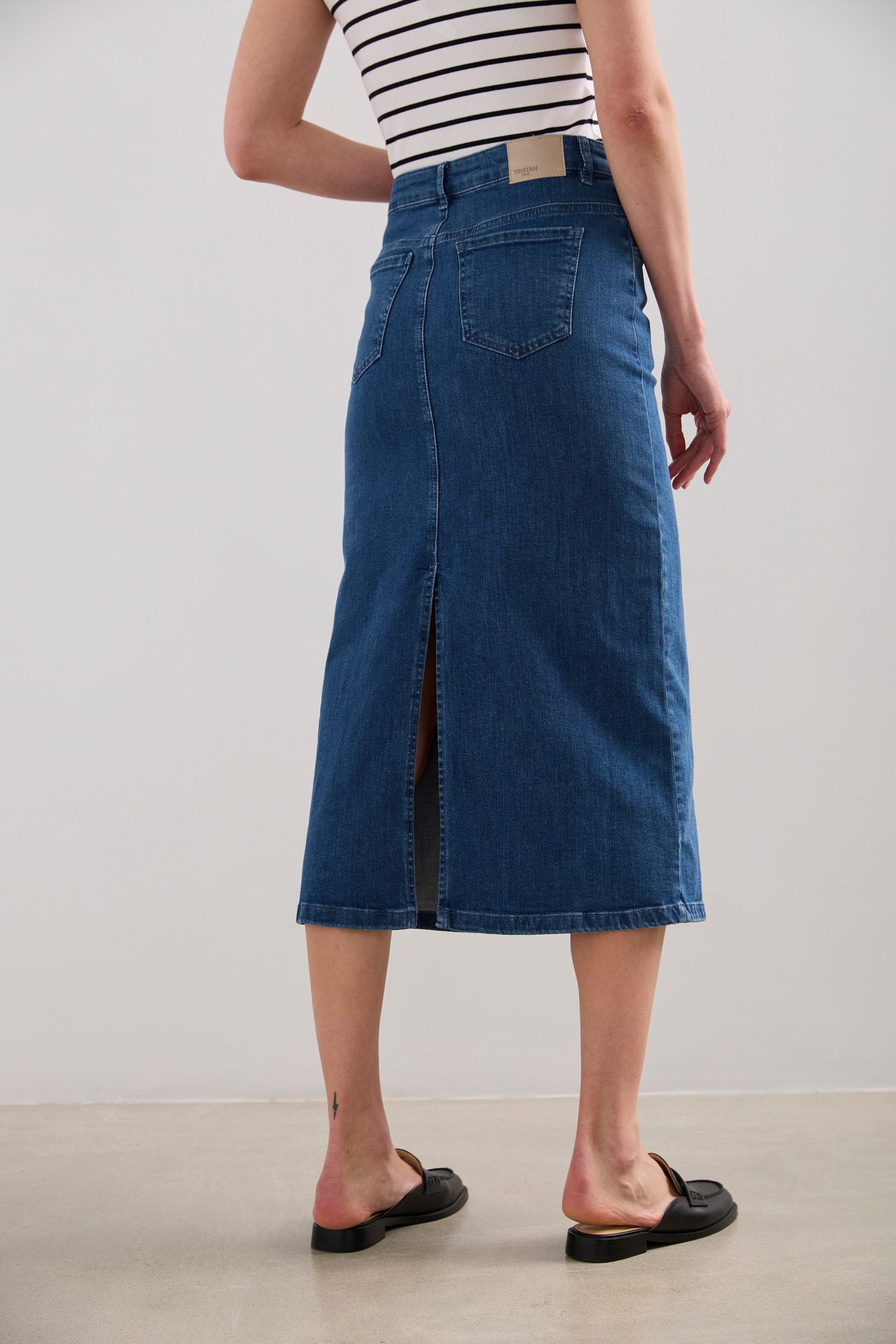 Jupe longue denim avec fente