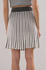 Textured knit flare skirt
