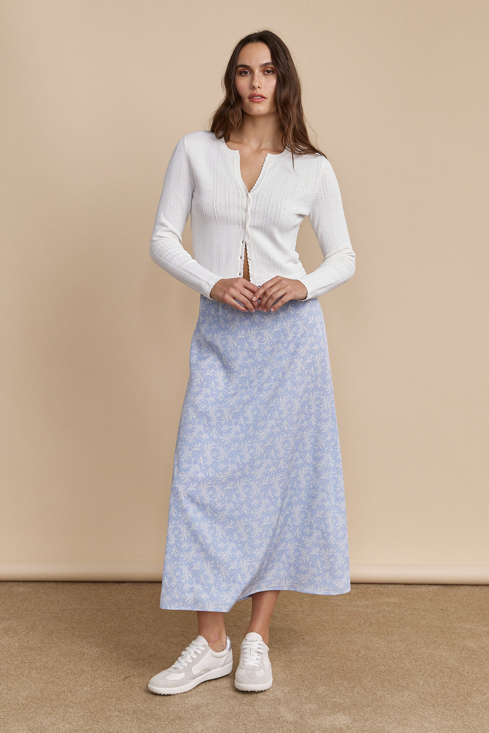 Jupe à imprimé floral à taille élastique