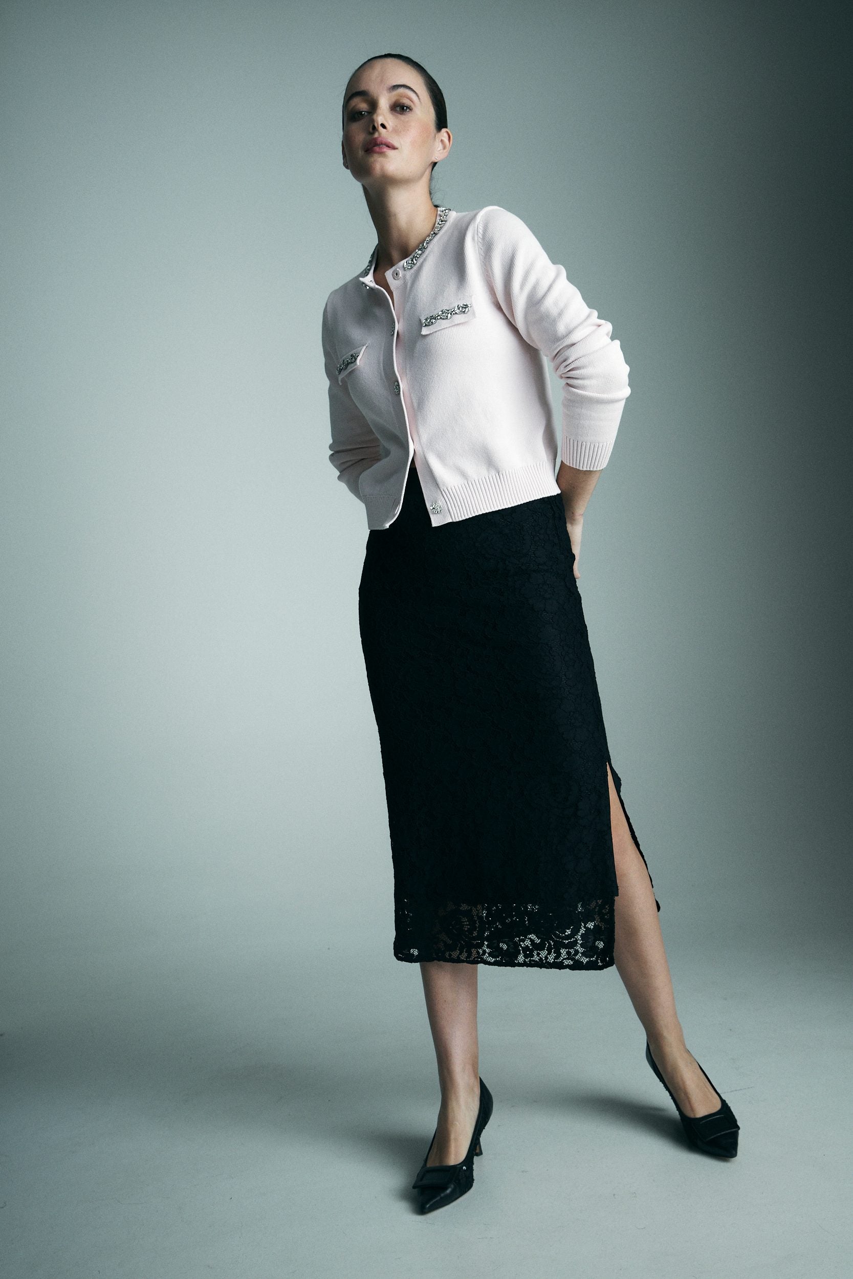 Jupe longue en dentelle