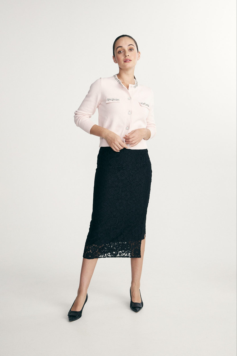 Jupe longue en dentelle