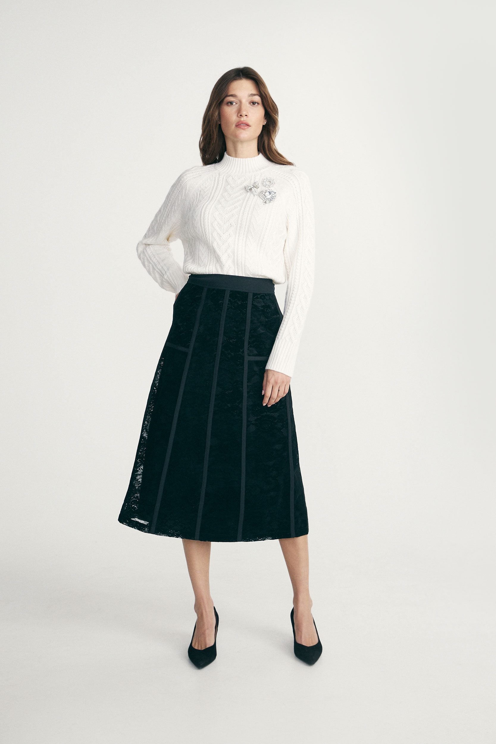 Jupe longue en dentelle