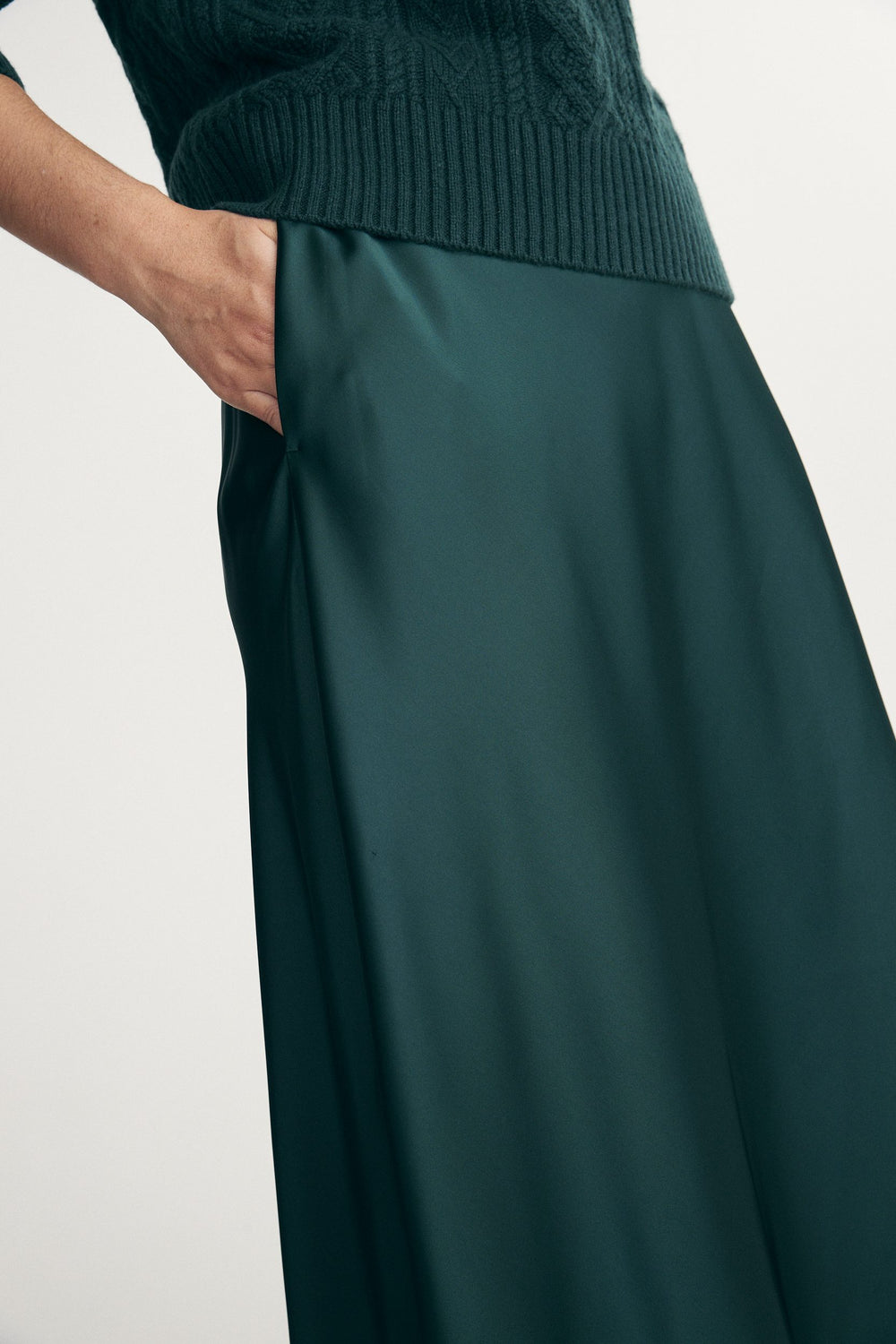 Jupe longue en satin