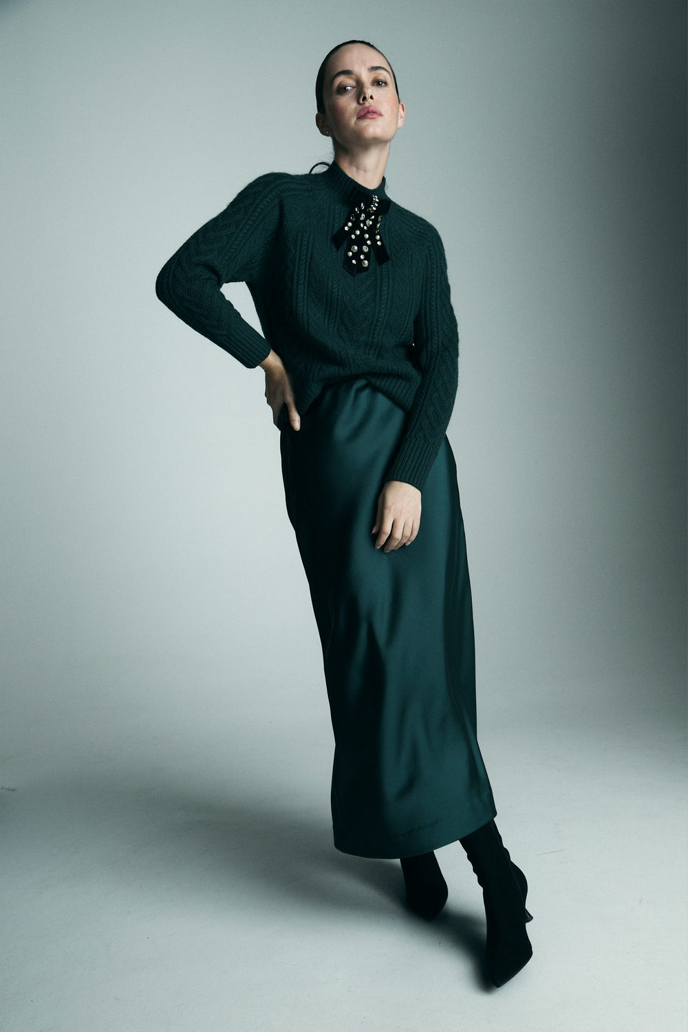 Jupe longue en satin