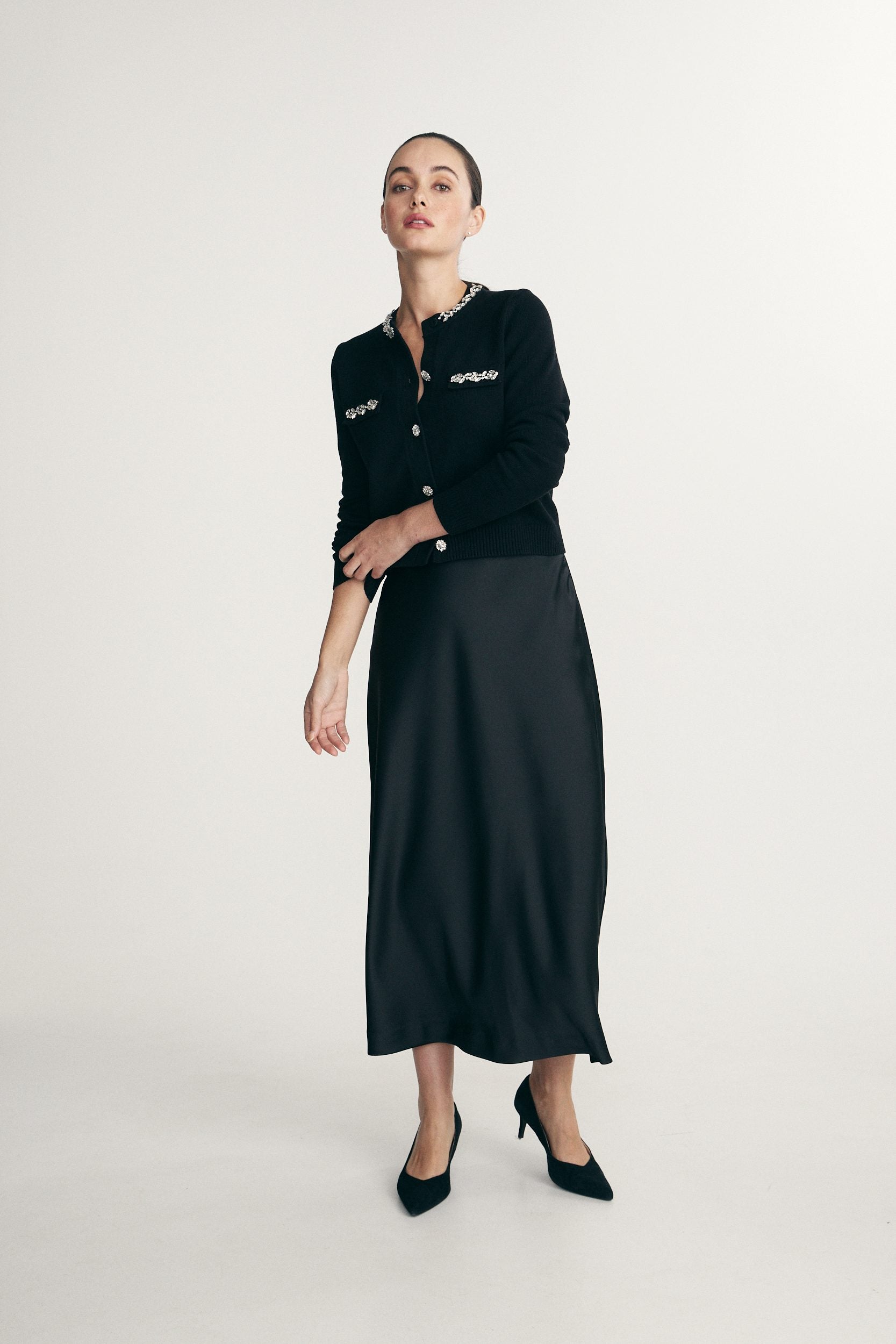 Jupe longue en satin