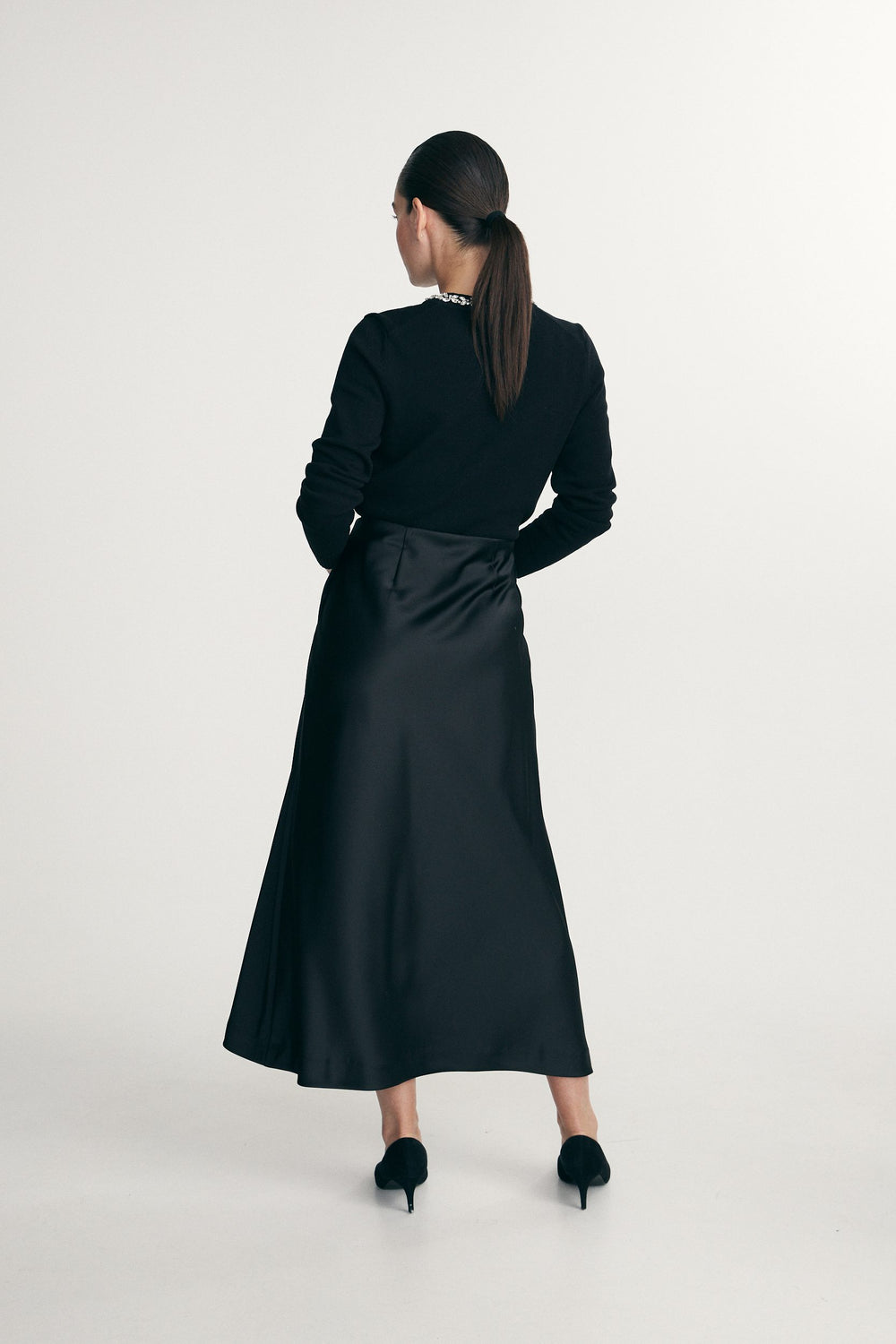 Jupe longue en satin