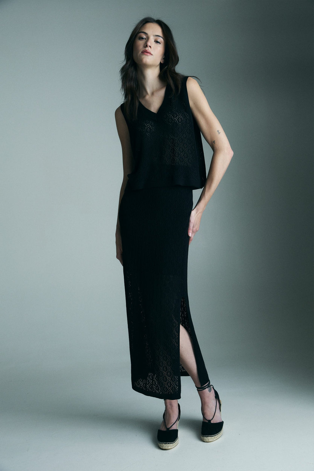 Long knitted skirt