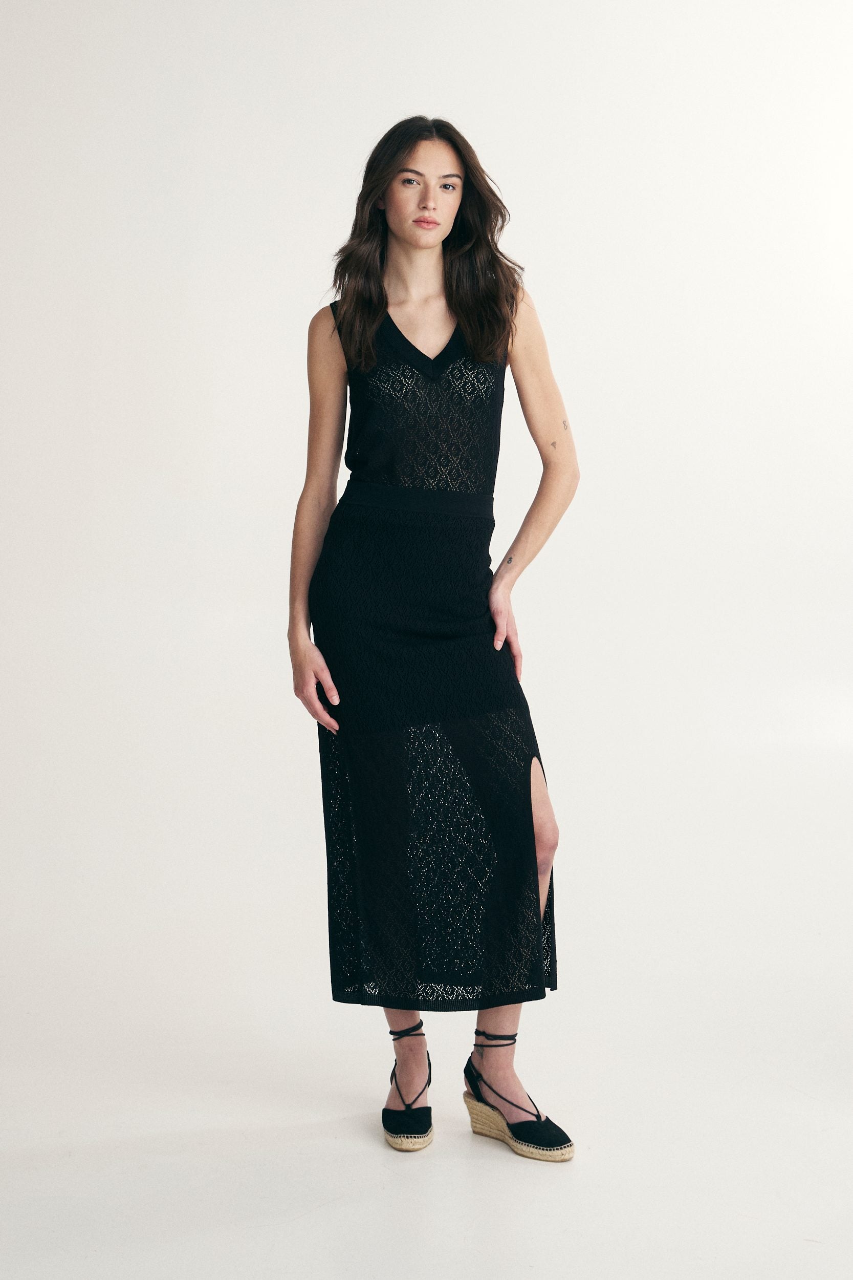 Long knitted skirt