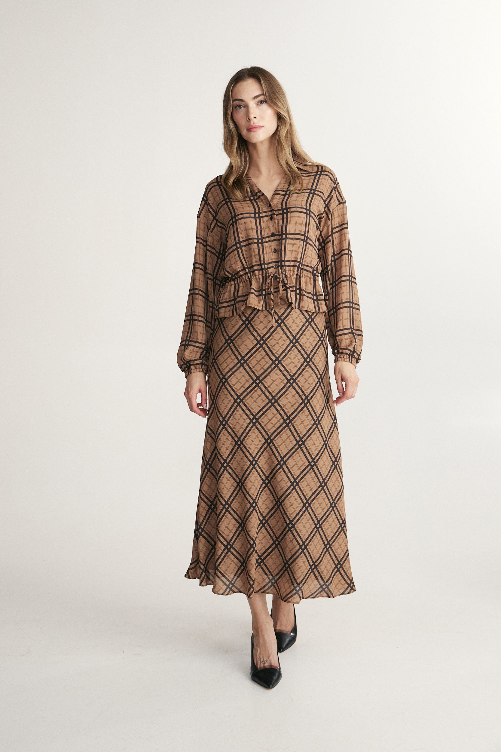 Plaid maxi skirt