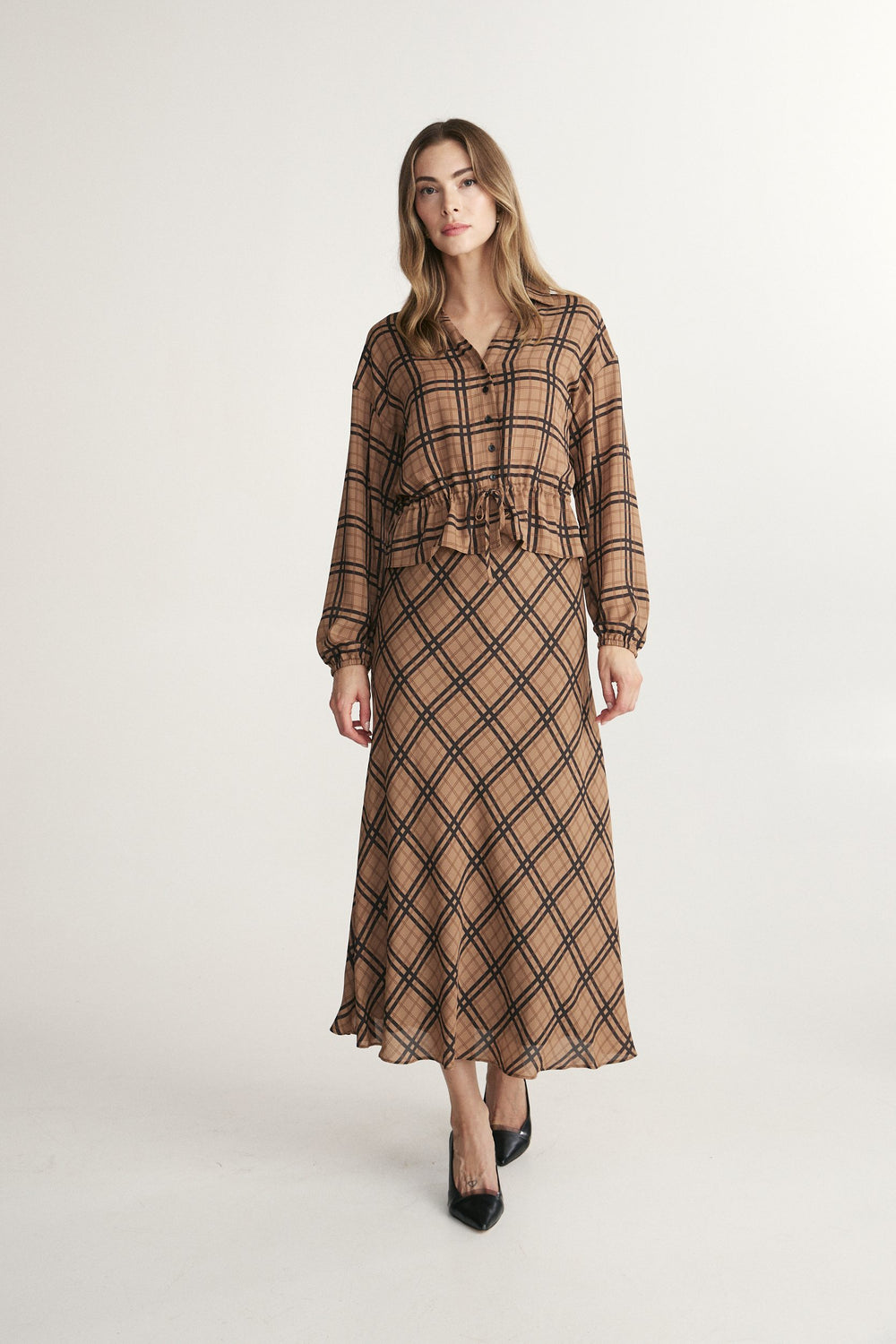Plaid maxi skirt