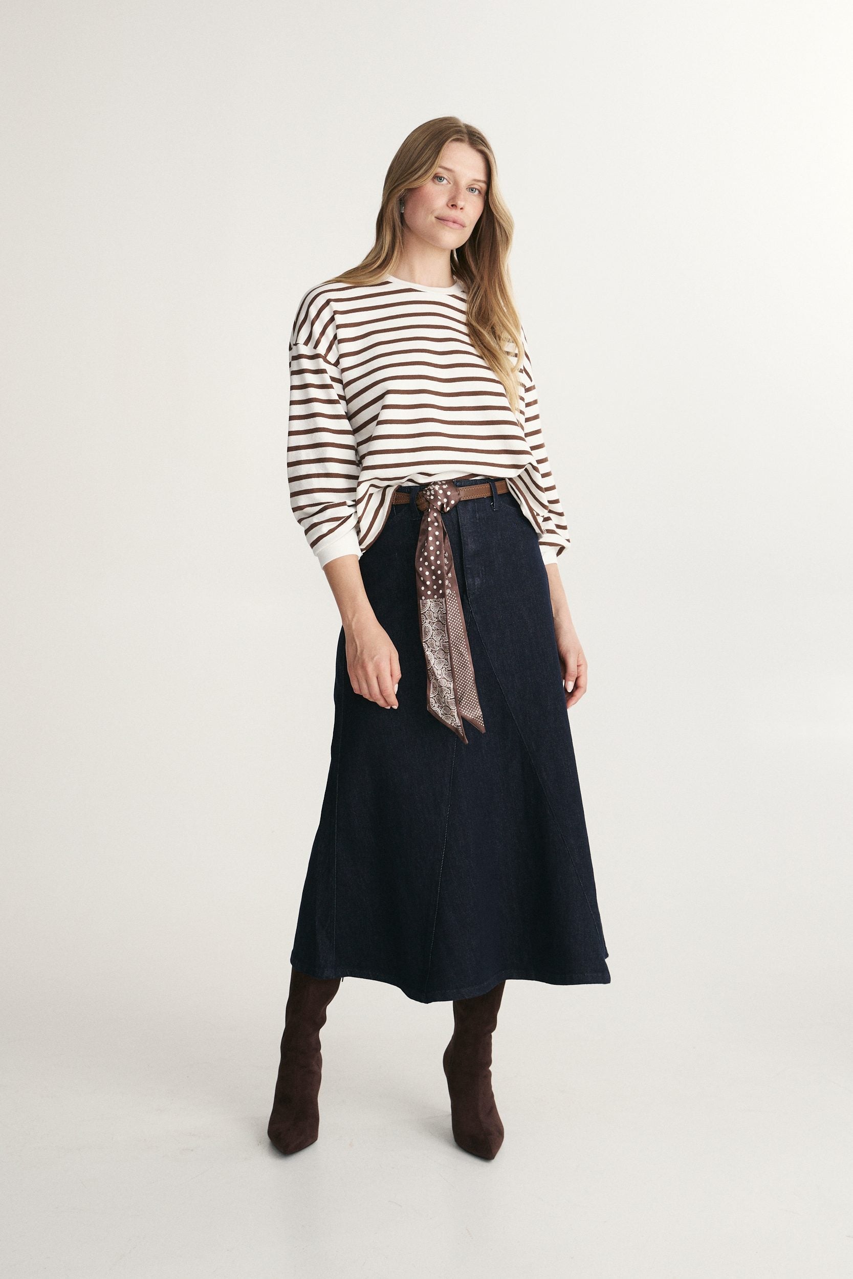 Flared Denim Skirt
