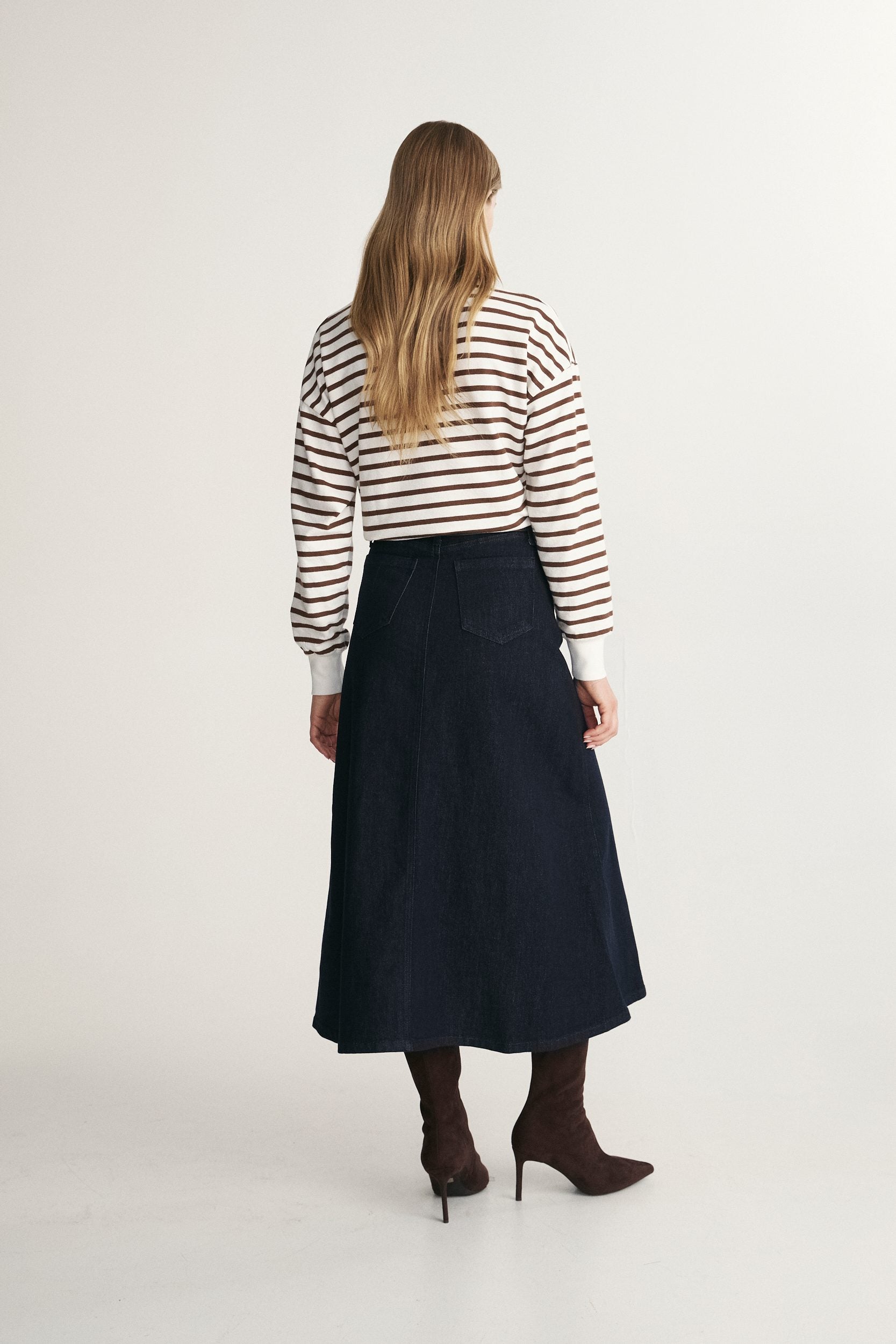 Flared Denim Skirt