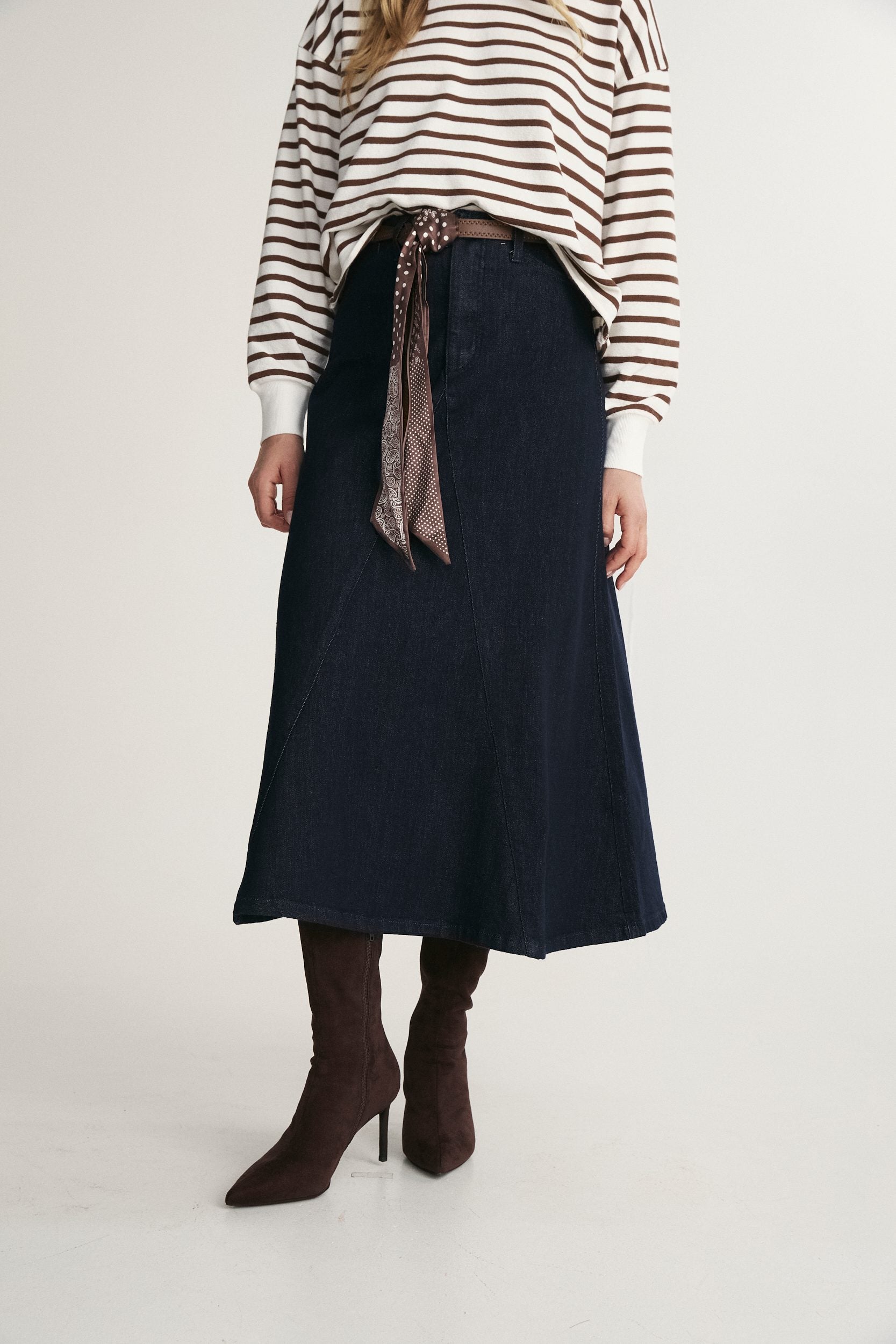 Flared Denim Skirt