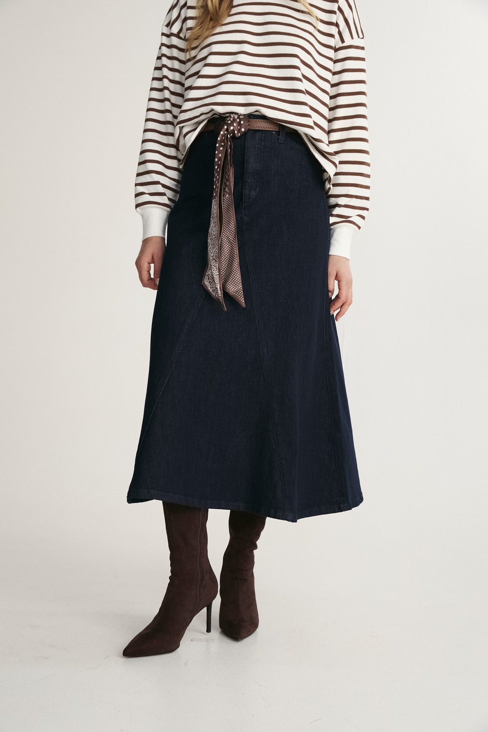 Flared Denim Skirt