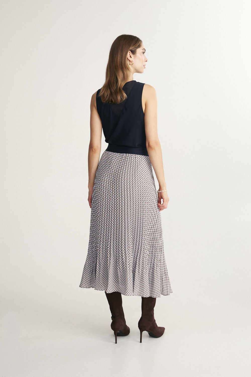 Printed pleated skirt