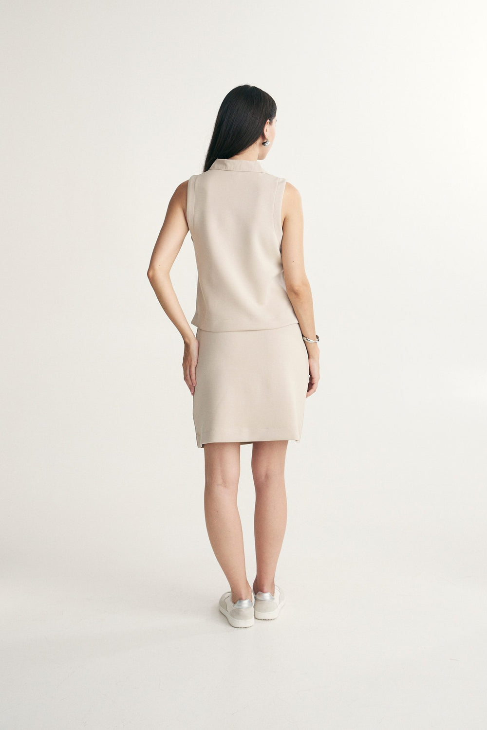 Elastic waist jersey skirt